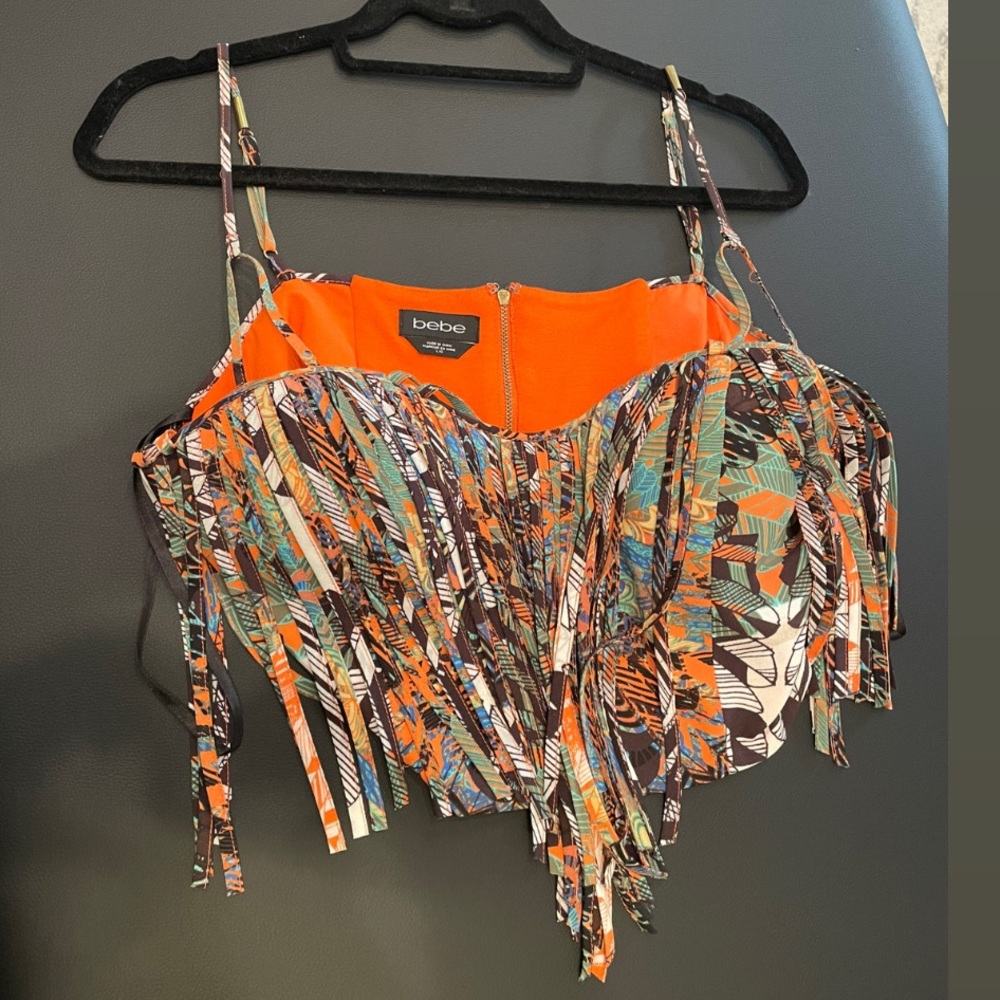 BEBE Tassel Cupped Crop Top🔥Large